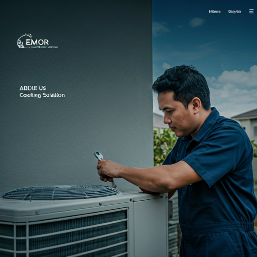 HVAC technician inspecting an air conditioning condenser unit