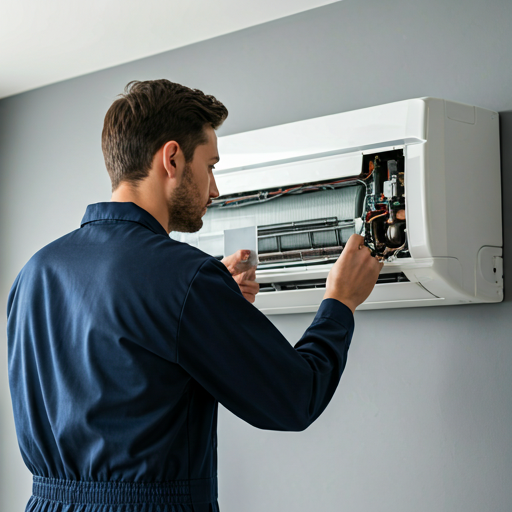 AC Repair - EMOR Cooling expert HVAC technician at work